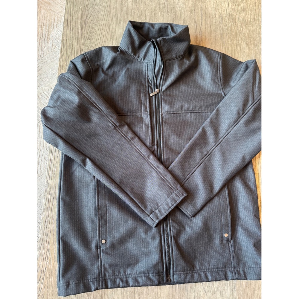North End Men's Large Gray Herringbone Full‎ Zip Softshell Jacket